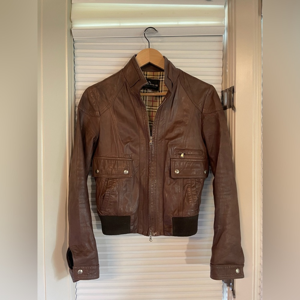 100% Italian Leather bomber jacket